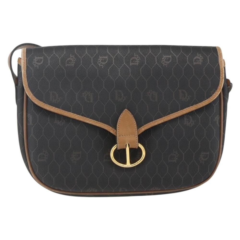 Dior Honeycomb Canvas Shoulder Bag Black